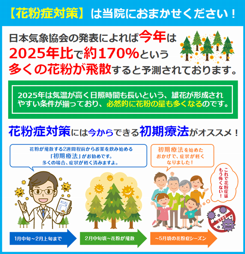 花粉症対策はお早めに